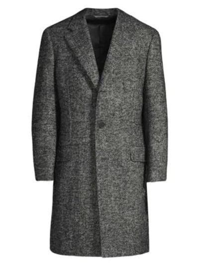 Canali Wool Blend Topcoat In Grey