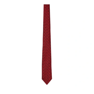 Burberry Classic Cut Monogram Silk Jacquard Tie In Bright Red