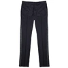 FENDI NAVY MONOGRAM-TRIMMED STRETCH-WOOL TROUSERS