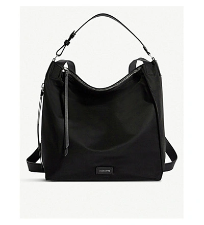 Allsaints Nilo Kita Shell And Leather Backpack In Black