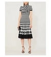 ALEXANDER MCQUEEN HOUNDSTOOTH WOVEN MIDI DRESS