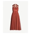 SANDRO FRILLED EMBROIDERED TULLE DRESS