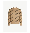 BALENCIAGA LOGO-INTARSIA WOOL-BLEND JUMPER