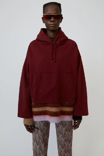 Acne Studios Joghy Emboss Chocolate Brown In Embossed-logo Hooded Sweatshirt