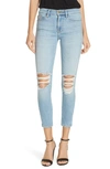 FRAME LE SKINNY RIPPED ANKLE JEANS,LSJC801