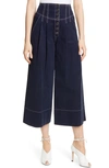 ULLA JOHNSON BRANDO WIDE LEG CROP TROUSERS,PF190412