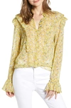 ZADIG & VOLTAIRE TWEET ANENOME FLORAL RUFFLE BLOUSE,WHCF0501F