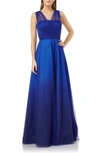 CARMEN MARC VALVO INFUSION OMBRE TULLE & MIKADO GOWN,661995