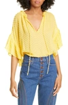 ALICE AND OLIVIA JULIUS RUFFLE SHIRT,CC906T02014