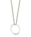 MAISON MARGIELA MOTHER-OF-PEARL RING ON STERLING SILVER NECKLACE,5057865741253