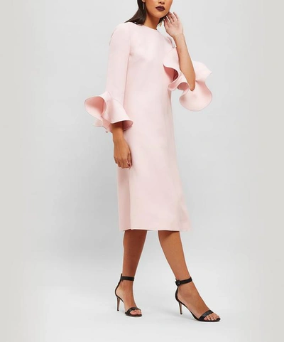 Valentino Wool And Silk-blend Crepe Couture Dress In Pink
