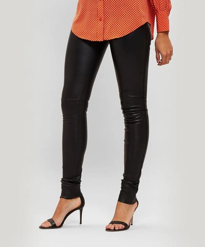 Joseph Stretch Leather Leggings In Black