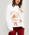 MIRA MIKATI EMBROIDERED COTTON DOODLE SWEATER,5057865761596