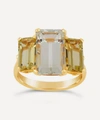 DINNY HALL GOLD PLATED VERMEIL SILVER TRINNY TRILOGY GREEN AMETHYST AND ORO VERDE RING,000627323