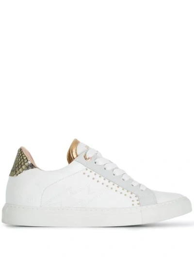 Zadig & Voltaire Zv1747 Low-top Studded Leather Trainer In White