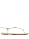 RENÉ CAOVILLA EMBELLISHED FLAT SANDALS