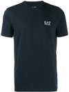 Ea7 Train Logo Cotton Jersey T-shirt In Blue