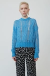 ACNE STUDIOS Frayed cable knit jumper Sky blue