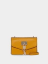 Donna Karan Elissa Small Pebbled Leather Shoulder Bag In Mango