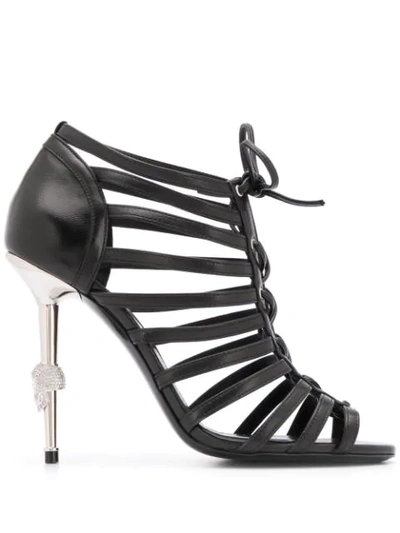 Philipp Plein Skull Heeled Sandals - 黑色 In Black