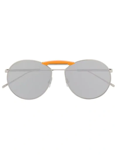 Fendi Circle Frame Sunglasses In Silver