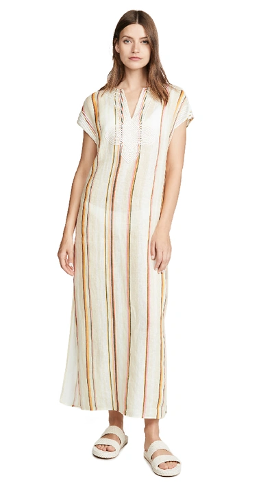Tory Burch Awning Stripe Cover-up Caftan In Canyon Stripe