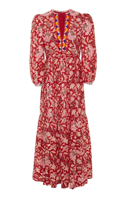 Alix Of Bohemia Paradise Printed Cotton-voile Dress In Red