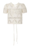 ALIX OF BOHEMIA JASMINE EMBROIDERED SILK AND COTTON-BLEND TOP,756279