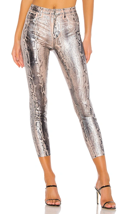 L Agence L'agence Margot High Rise Skinny In Animal Print,gray,pink In Petal & Black Snake Skin Foil