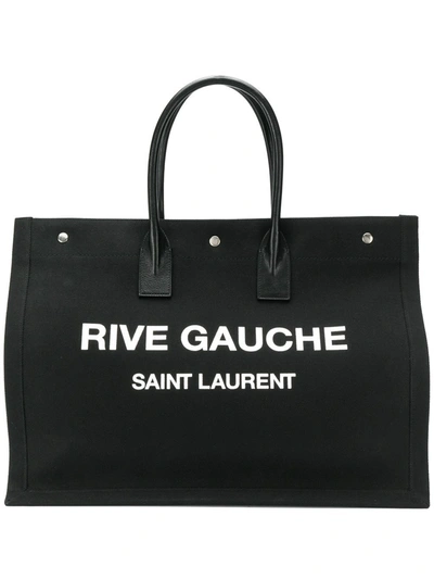 Saint Laurent Noe Rive Gauche Large Tote Bag In Black
