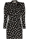 SAINT LAURENT SAINT LAURENT POLKA-DOT MINI DRESS - 黑色