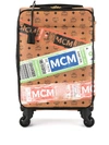 MCM MCM STARK FLIGHT PRINT TROLLEY WHEELED SUITCASE - ORANGE