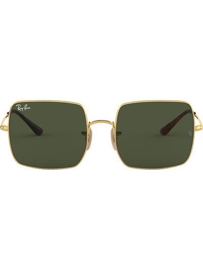 Ray Ban Rb1971 Square Sunglasses In Legend Gold,g- Green