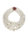 GUCCI GUCCI FAUX PEARL NECKLACE - NEUTRALS