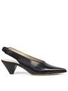 ALDO CASTAGNA ELISE BLACK LEATHER SLINGBACK,10973364