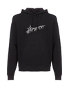 Saint Laurent Star Logo Hooded Sweatshirt In Noir/naturel