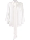 Givenchy Long Sleeve Silk Blouse Off-white In White