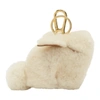 LOEWE LOEWE OFF-WHITE SHEARLING BUNNY CHARM KEYCHAIN