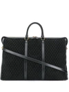 Saint Laurent Monogram Pattern Holdall Bag In Black