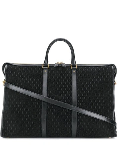 Saint Laurent Monogram Pattern Holdall Bag In Black