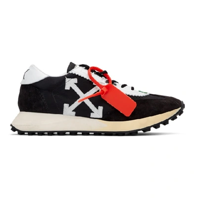 Off-white Men's Arrow Mixed-media Running Trainers In Black