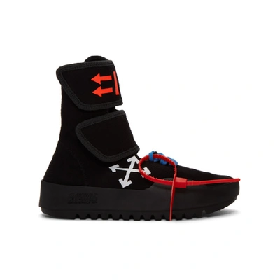 Off-white Arrow Printed Wrap High Top Trainers In Black