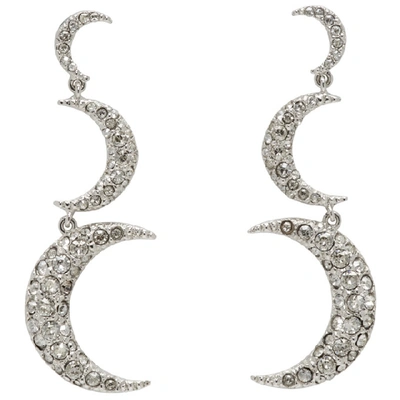 Isabel Marant Crescent-moon Crystal-embellished Drop Earrings In Silver