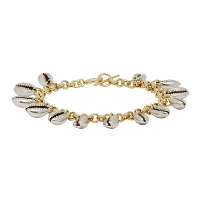 Isabel Marant Amer Shell-charm Chain Bracelet In Silver,gold