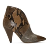 Isabel Marant Archenn Embossed Leather Ankle Boots In Taupe/camel