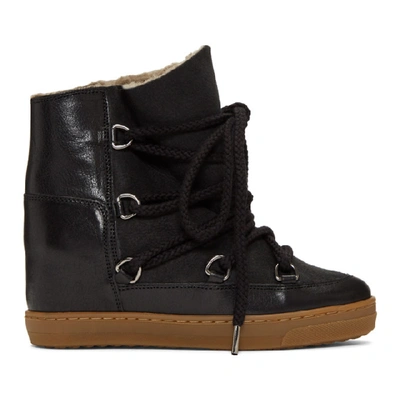 Isabel Marant 70mm Nowles Shearling Wedged In Brown