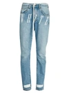OFF-WHITE Slim-Fit Drawstring Logo Bleach Jeans