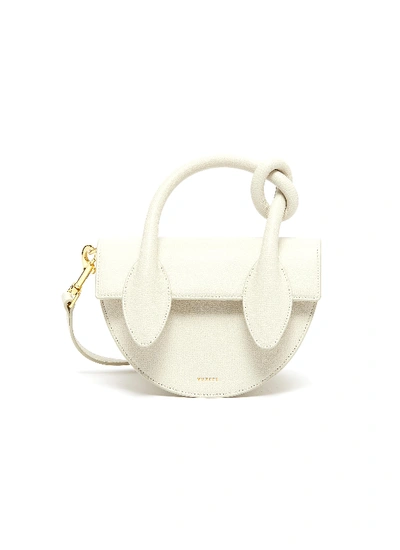 Yuzefi 'dolores' Knot Handle Leather Crossbody Bag In White