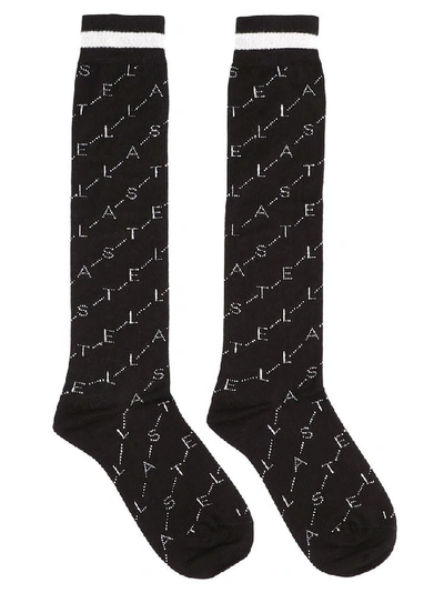 Stella Mccartney All Over Logo Socks In Black