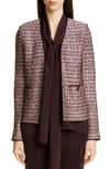 ST JOHN MULTI TEXTURE INLAY KNIT JACKET,K61W013